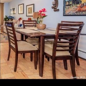 Solid dark wood chairs, set of 4